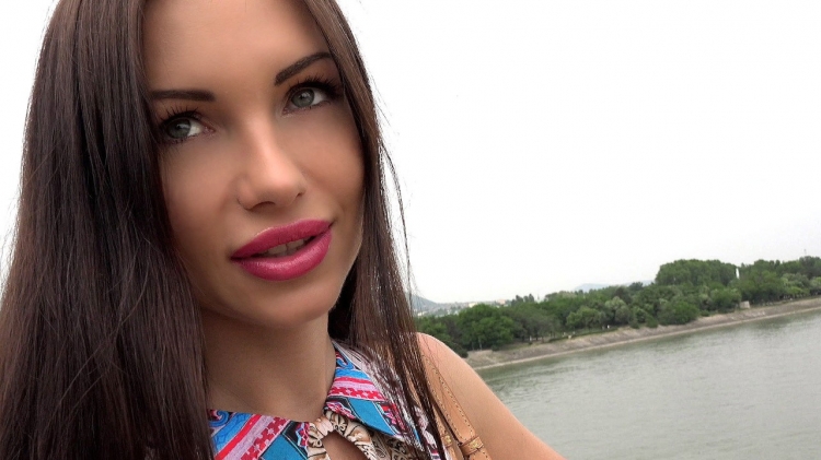 Russian Brunette Fucks Outdoors