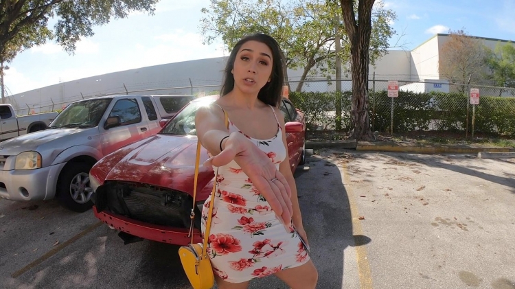 Lilly Hall Totals Her Car And Fucks The Mechanics Dick For A Favor