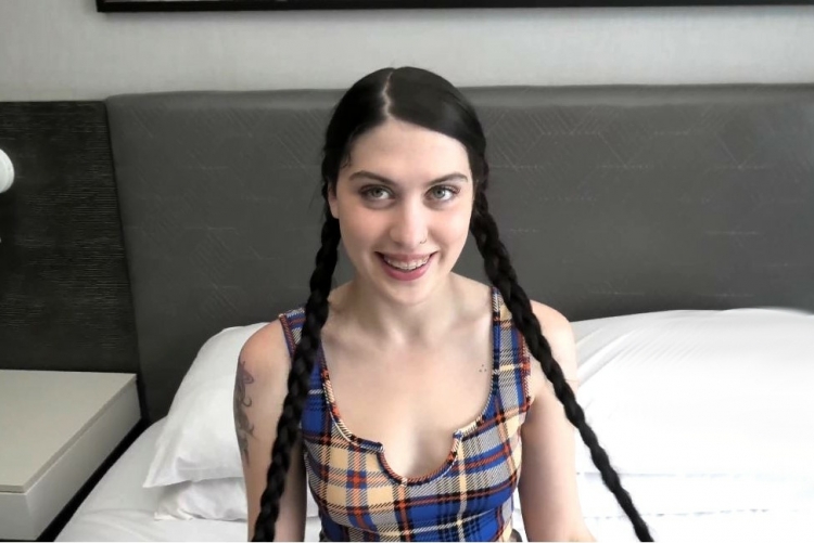 Young Brunette With Long Braids Came To The PornCasting