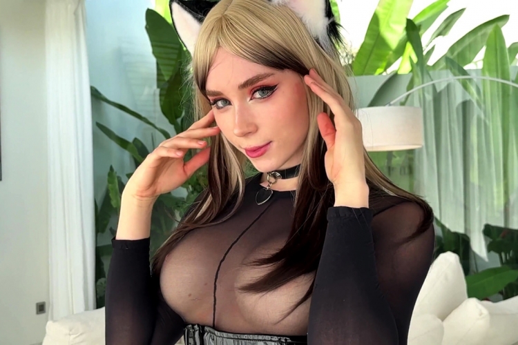 Neko In Stockings and High Heels Rough Fucks Hard In All Holes