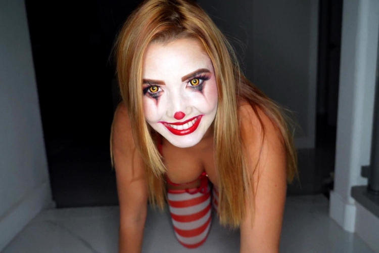 Dressed as a Creepy Clown Gets Fucked Hard by Christian Clay