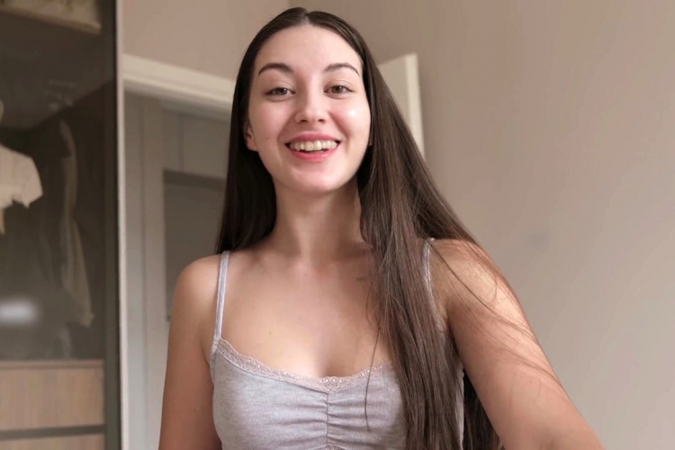 Stepbrother's Rough Fucking of Brunette Stepsis Ends with Messy Facial Cumshot
